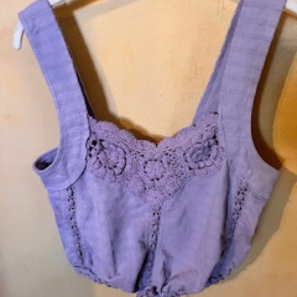 NEW Free People Lavendar Crotchet Halter Top, Size XS